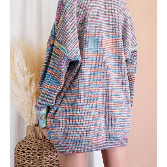 NEW BESTTO open-front knit cardigan in rainbow - Picture 2 of 3